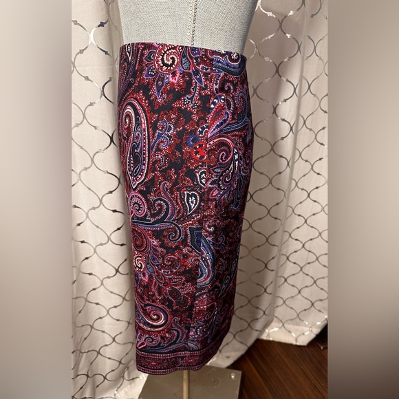 Talbots Paisley Lined Pencil Skirt Size 12 - Picture 3 of 6